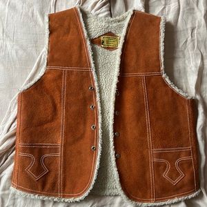 Vintage 70s lined Suede vest
